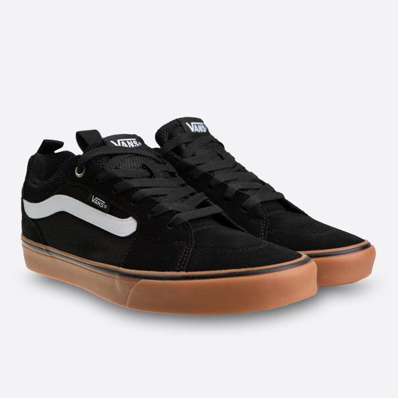 Černé pánské kožené tenisky Vans Filmore Suede Canvas Black And Gum