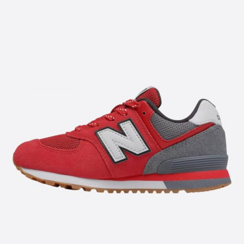 Dětské červené tenisky New Balance PC574ATG levá strana