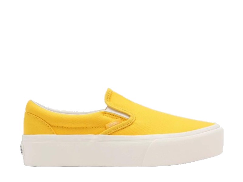 VANS UA CLASSIC SLIP-ON PLATFORM (TWILL) FREESIA/BLANC boční strana