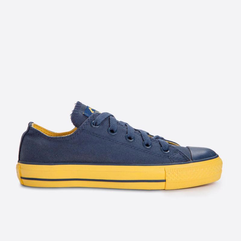 Tmavomodré plátené tenisky Veemes Dark Blue And Yellow